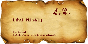 Lévi Mihály névjegykártya